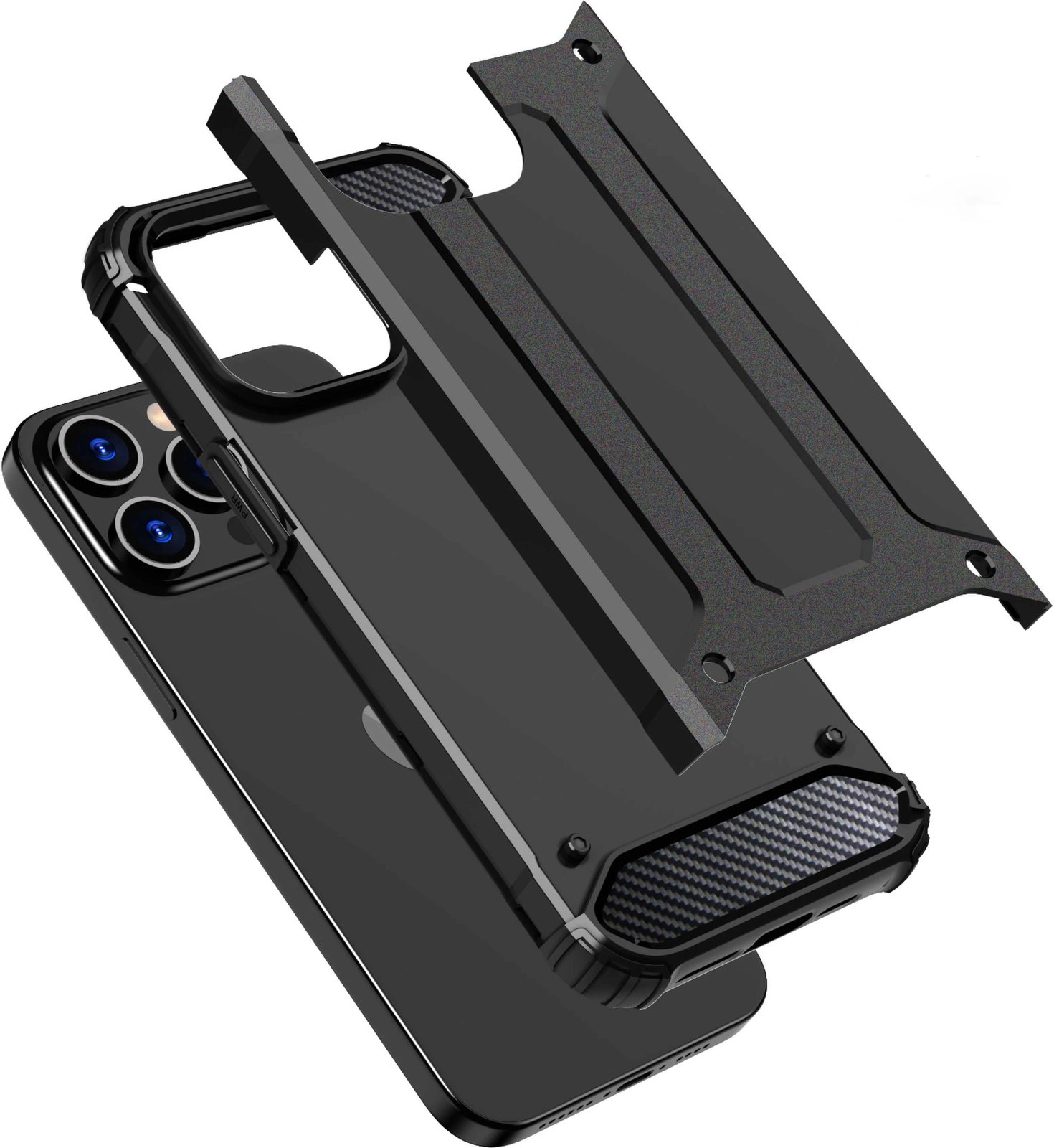 Mbështjellës Hurtel Hybrid Armor për iPhone 15 Pro Max, blu