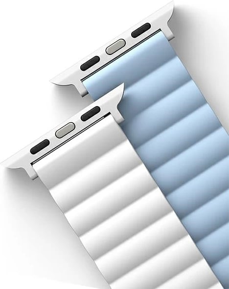 Rrip magnetik për Apple Watch UNIQ Revix, dyngjyrësh, silikon, bardhë dhe kaltër