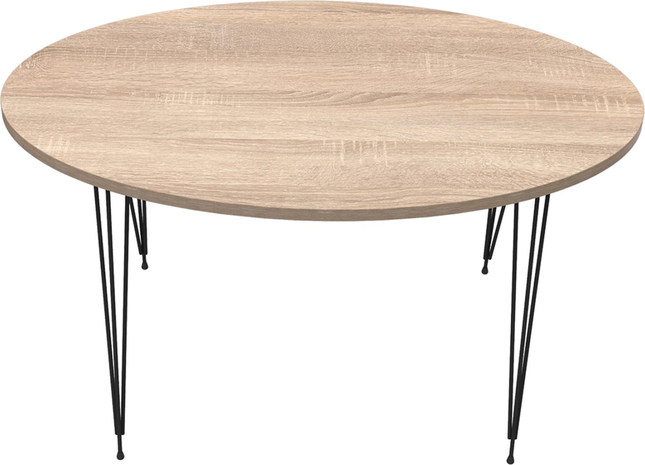 Tavolinë kafeje ovale, ngjyrë sonama, këmbë metali të zeza, GRANIT FH18177.03, 90x50x42 cm