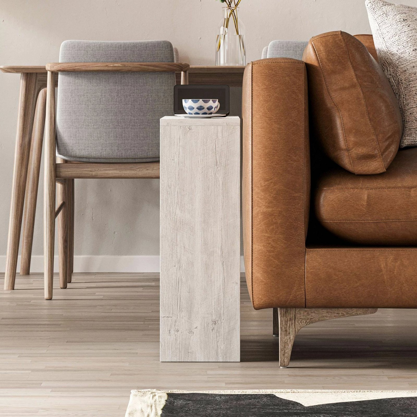 Tavolinë anësore, ngjyrë e bardhë antike, Skye Decor, Simpi