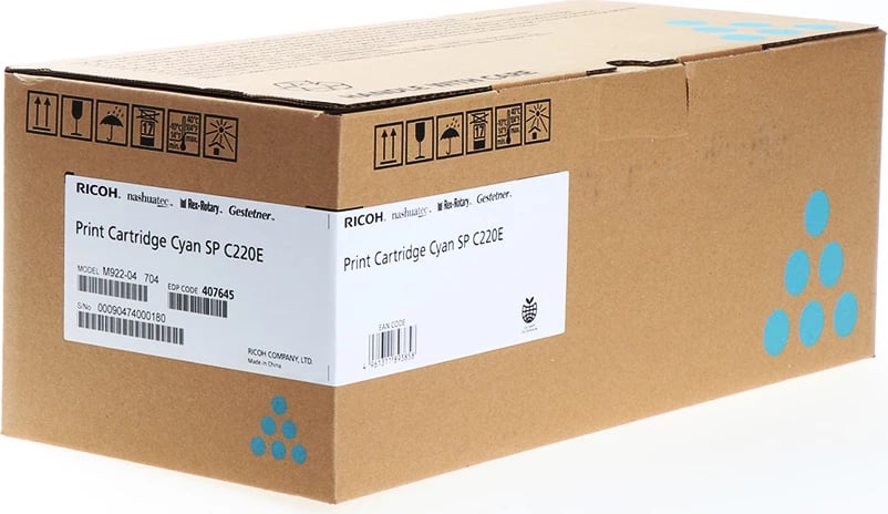 Toner Ricoh SP C220E / 407645 rendiment 2000 faqe cyan