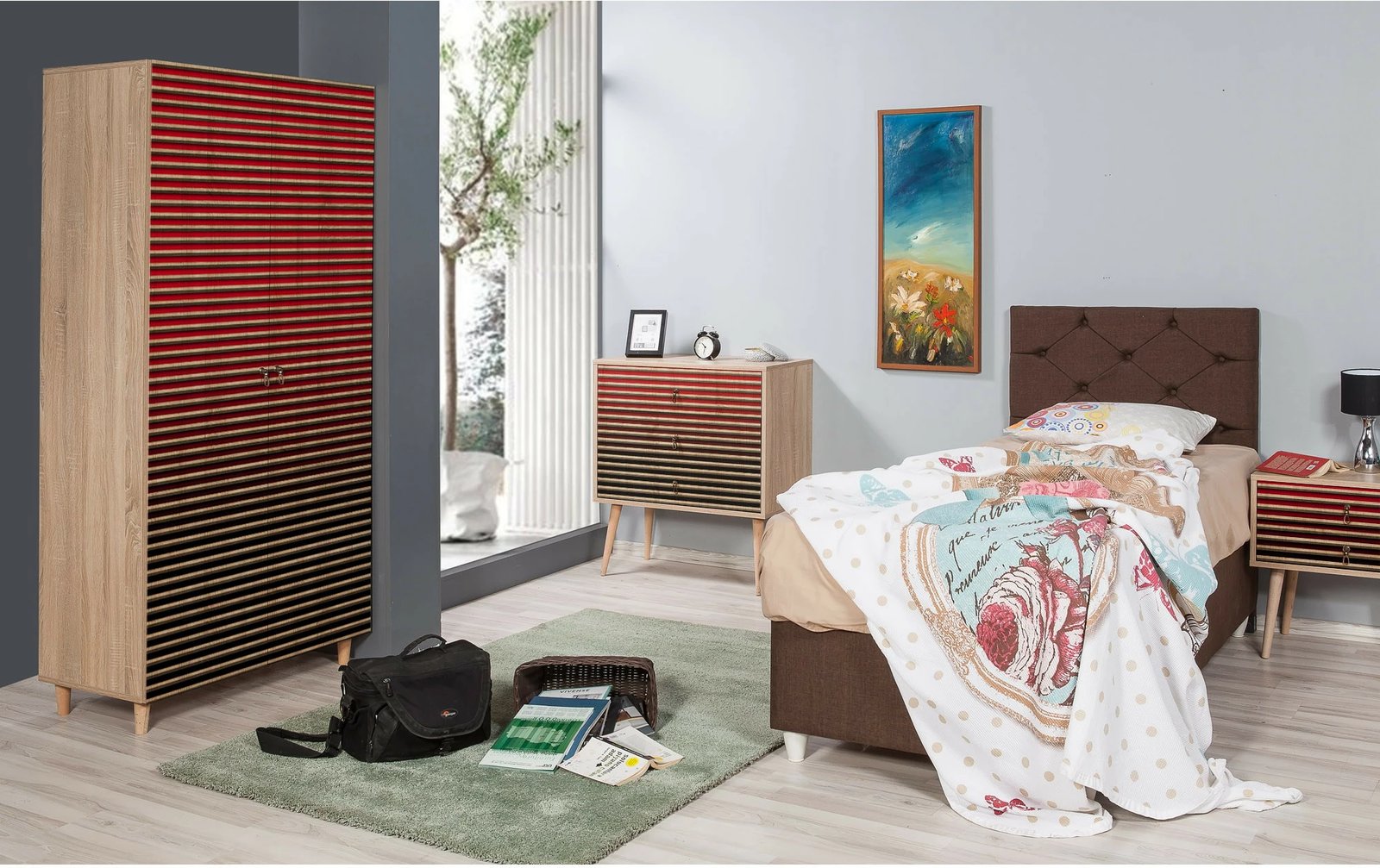 Dollap Hanah Home, model Stil - 221, ngjyrë lisi Sonoma