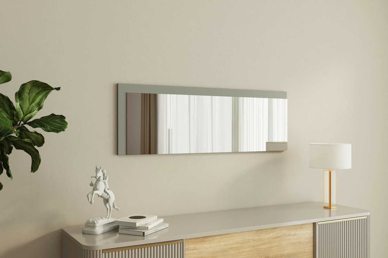 Pasqyrë dekorative Skye Decor, e bardhë, antracit, Lariya