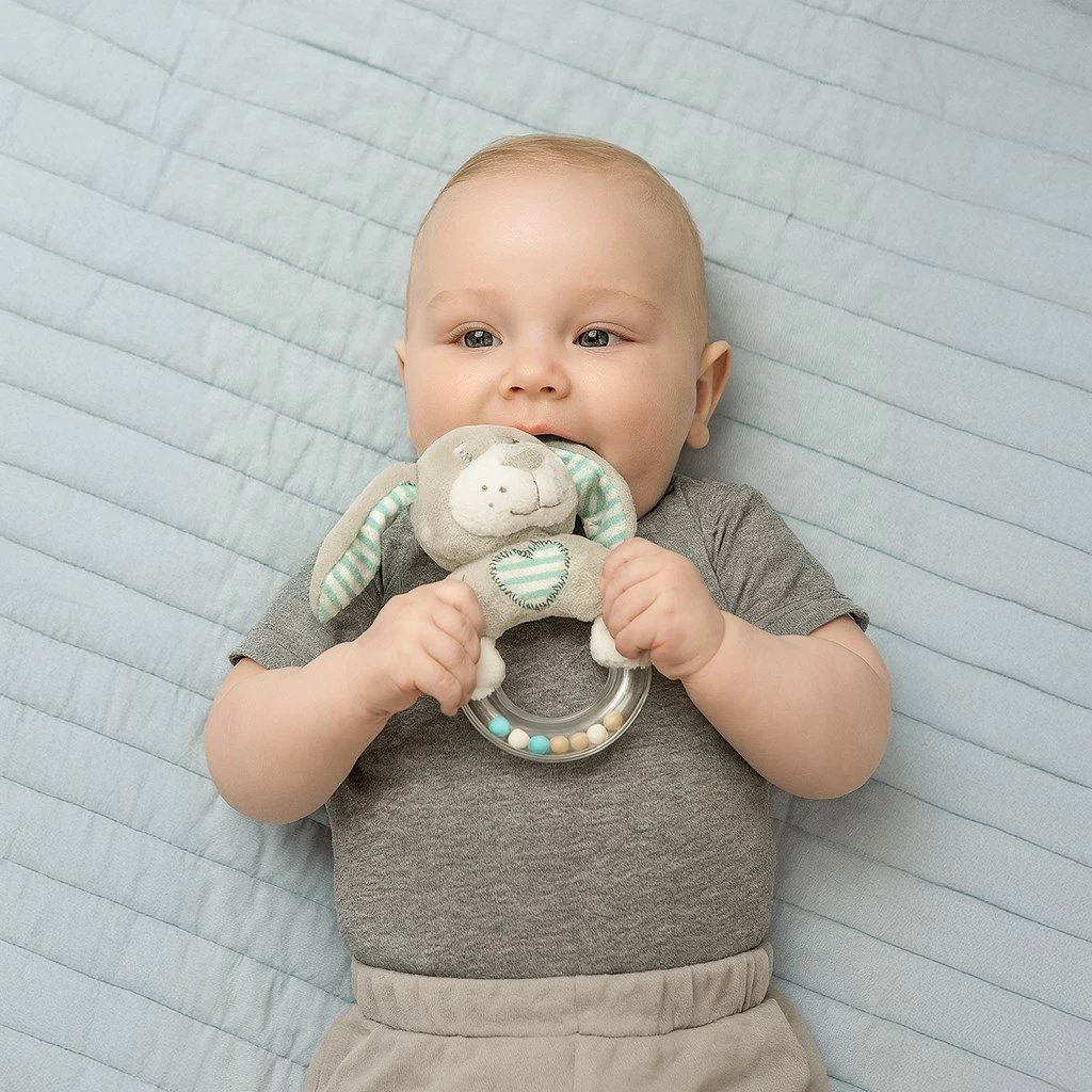 Rrokanis pelushi për bebe, Baby Mix, qen, 15 cm, 0m+, mente