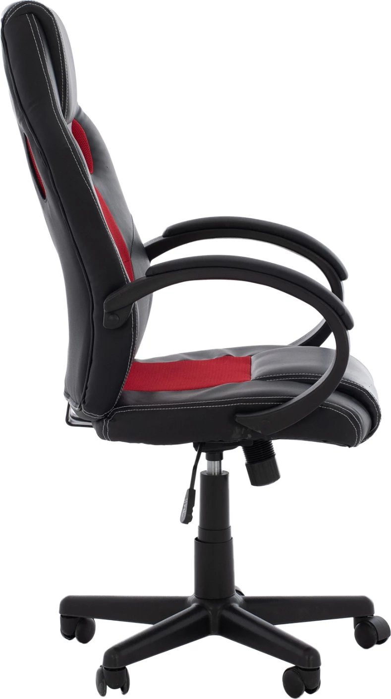 Karrige për zyre gaming bucket FH1041.01, e zezë me rrjetë të kuqe, 60x68x117