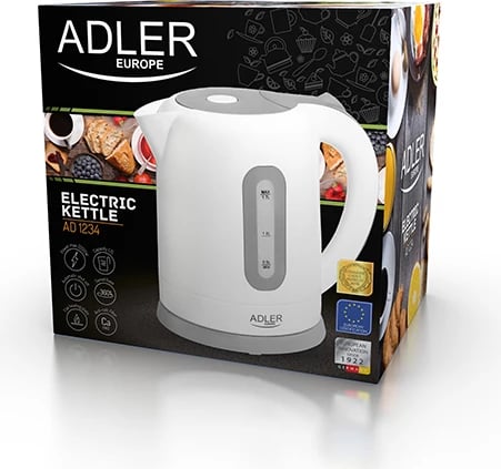 Çajnik elektrik, Adler, AD 1234, 1.7 L, plastikë, i bardhë
