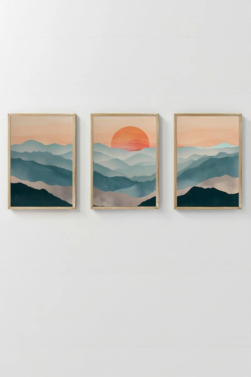 Pikturë dekorative me kornizë (3 copë), Wallity, Artsycllct37