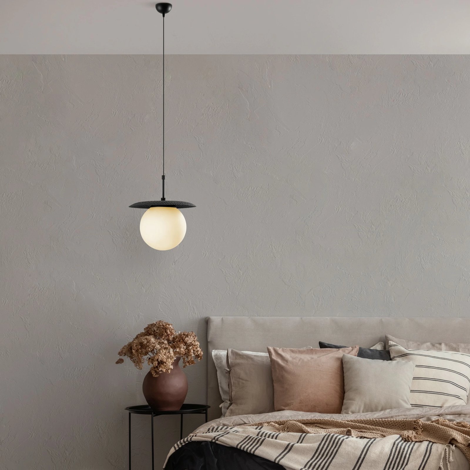 Llambë tavani Opviq, Anemon - 13808, metal i zi, gotë, lartësi e rregullueshme