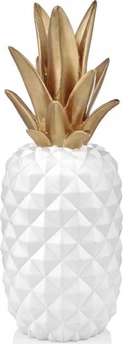 Objekt dekorativ ananas, e bardhë dhe ari, Evila Originals, 22x22x56cm Objekt dekorativ ananas, e bardhë dhe ari, Evila Originals, 22x22x56cm