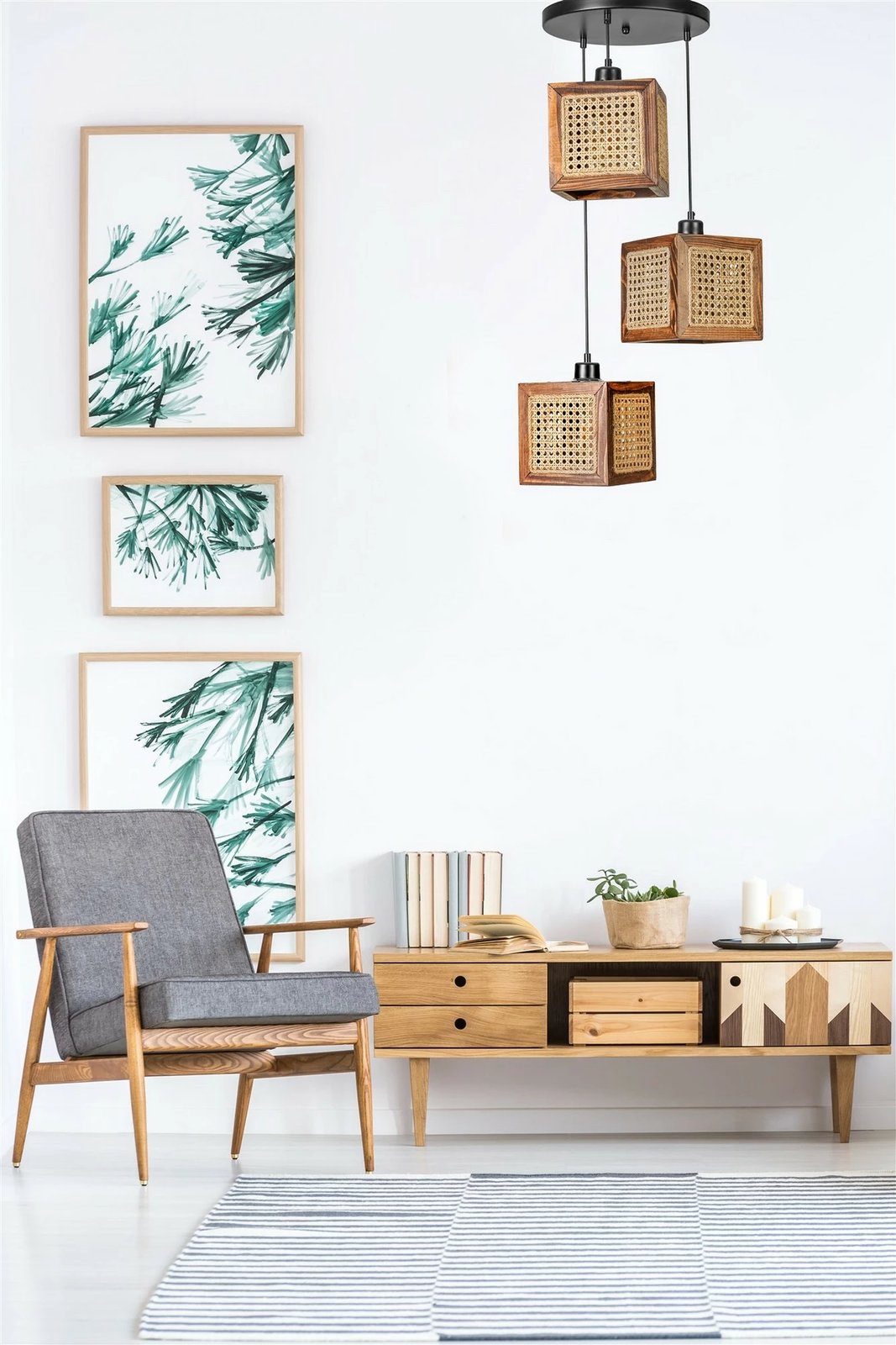 Llambadar Opviq, 8700-3, dru bredhi, ratan, ngjyrë arre