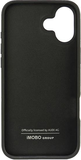 Mbështjellës Audi për iPhone 16 Plus 6.7", lëkurë sintetike, i zi, HardCase