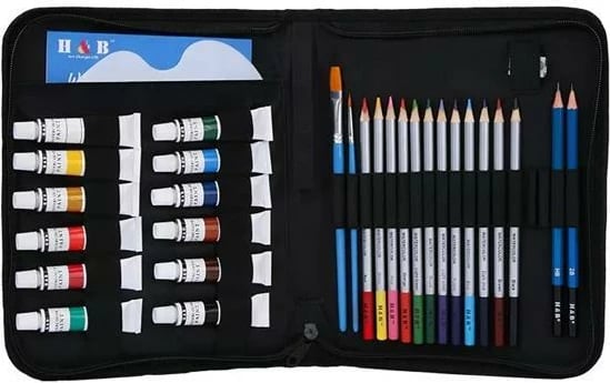 Set për pikturë me akuarel NEXT 31 pjesë në kuti