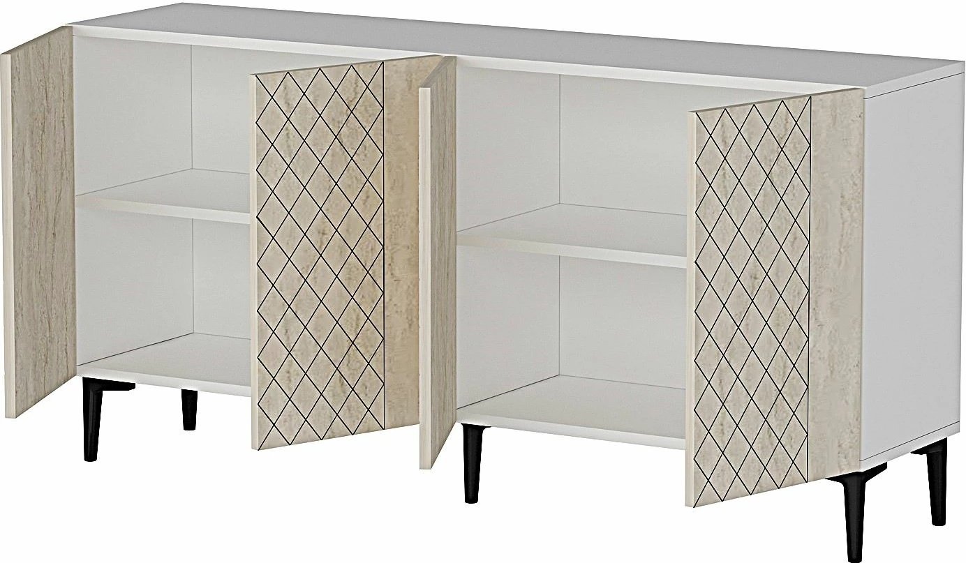 Konsol Skye Decor, Resso 150, e bardhë, travertin