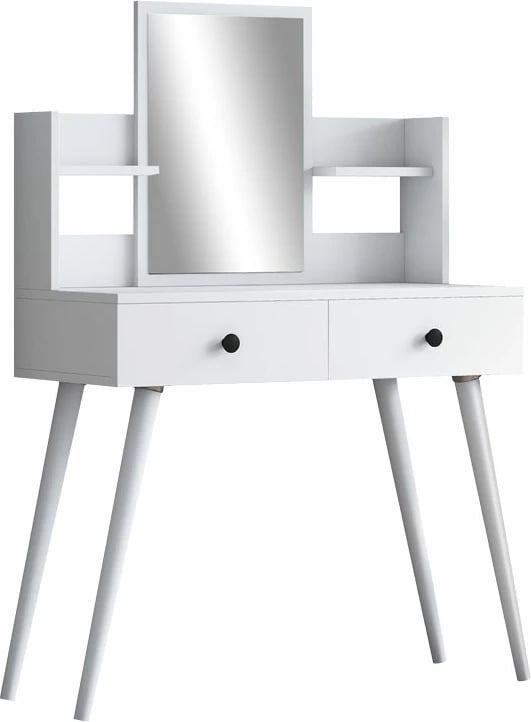 Tavolinë për grim me pasqyrë, Rainy,, e bardhë, 90x38.2x111.8cm