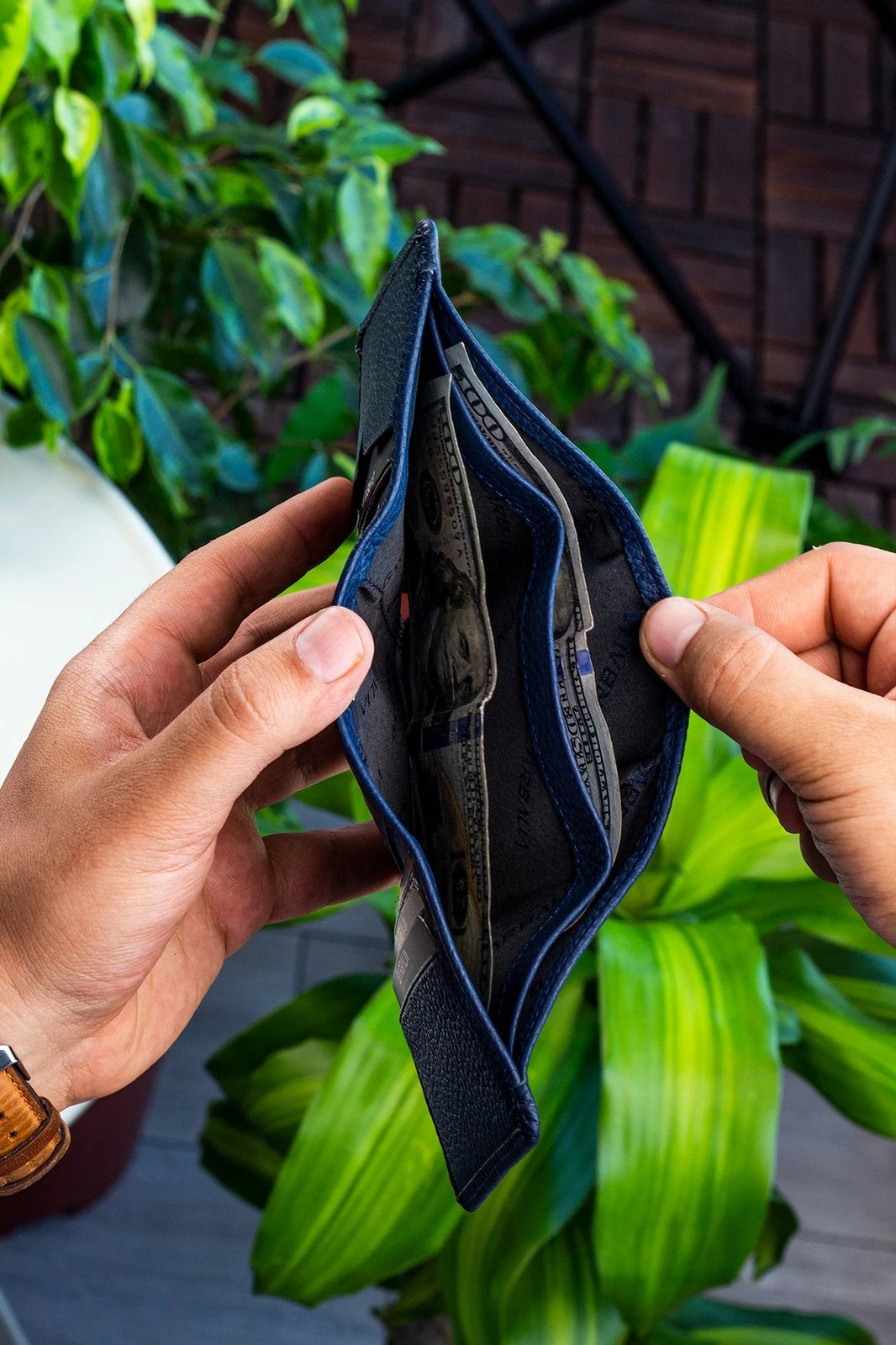 Portofol për burra, lëkurë origjinale, ngjyrë e kaltër e errët, Zoozie Bags, Western