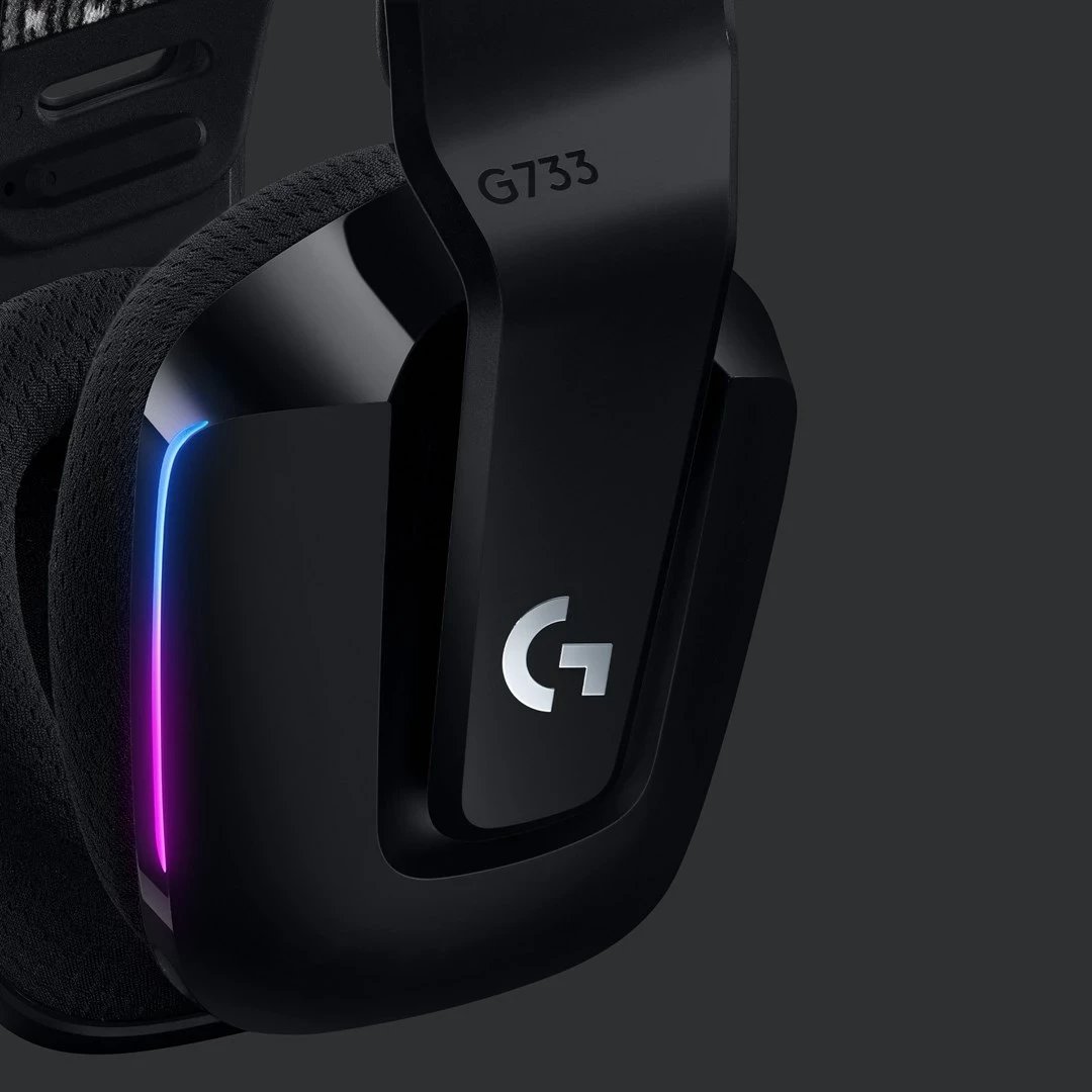 Kufje gaming Logitech G G733 LIGHTSPEED Wireless RGB, të zeza