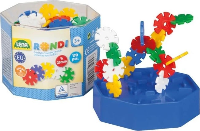 Set lodrash ndërtimi Lena Rondi Blocks, 170 pjesë, plastikë, shumëngjyrëshe