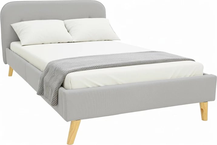 Krevat LumiLux, stof gri, 160x200cm