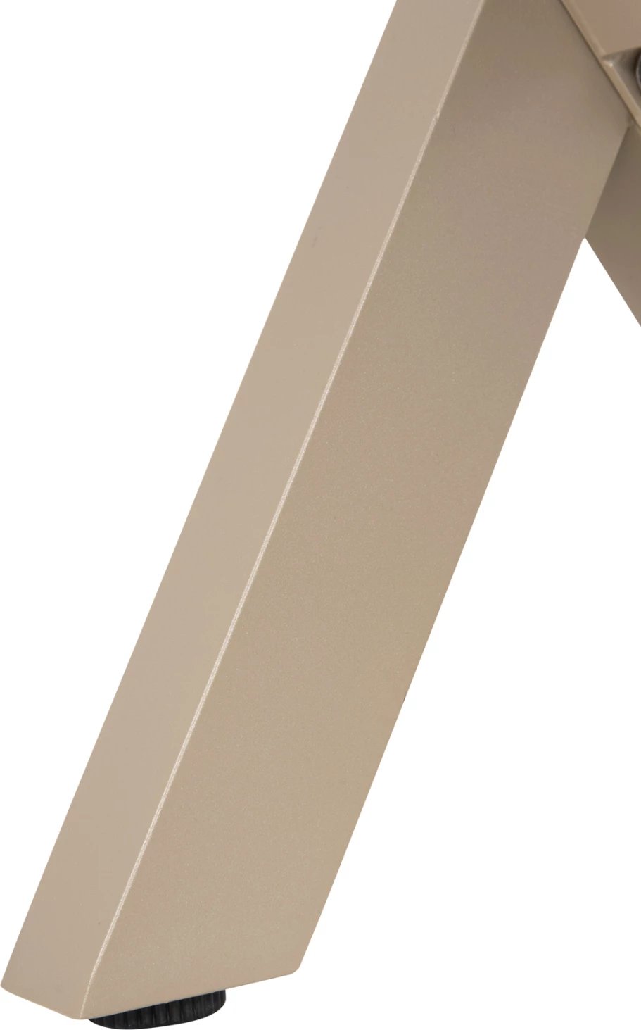 Stol alumini, ngjyrë shampanjë, sipërfaqe tavoline polivudi, ngjyrë druri natyral, 150x36x45H cm