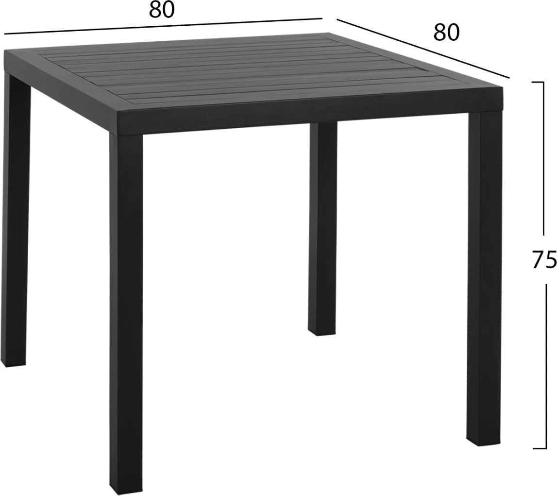 Tavolinë alumini 80x80, ngjyrë hiri, FH5572.02
