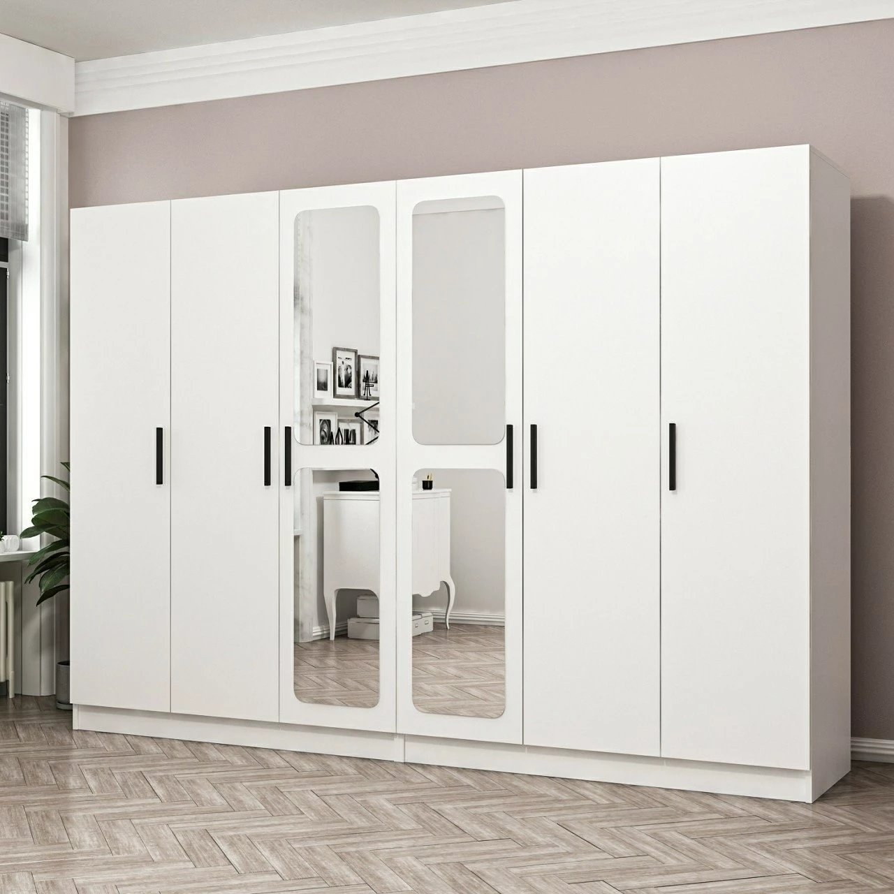 Dollap i bardhë për dhomë gjumi, Skye Decor, Kale - 3820