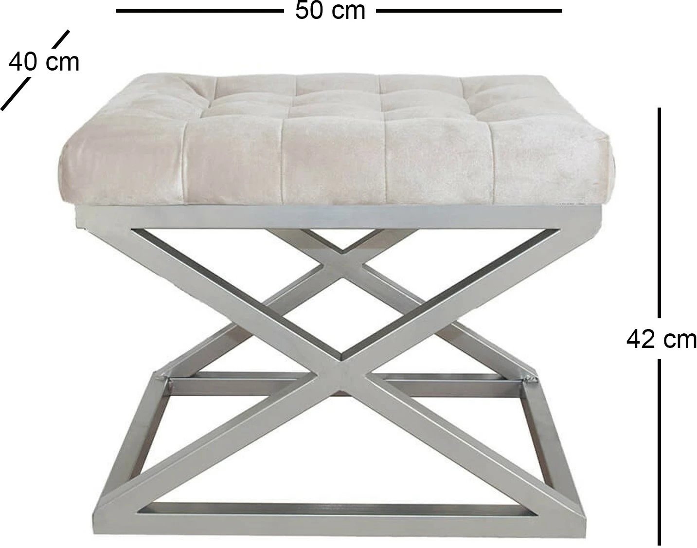 Puf Atelier del Sofa, ngjyrë e bardhë e errët, argjend