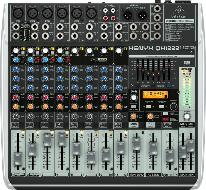 Mikser audio Behringer QX1222USB, 16 kanale