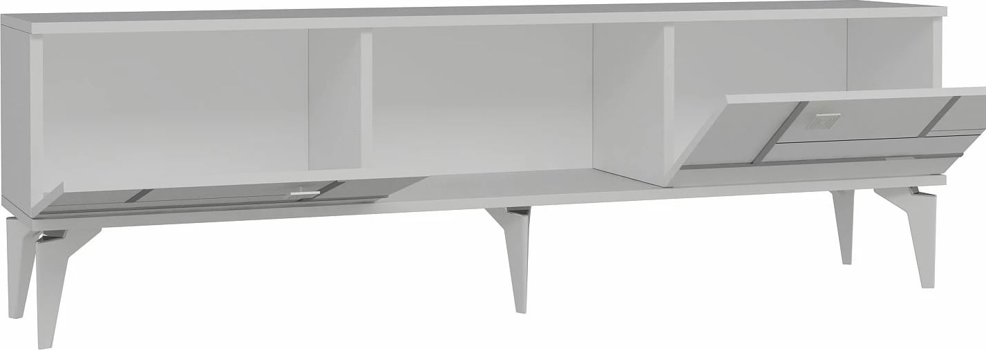 Komodë për TV Skye Decor, e bardhë, argjend