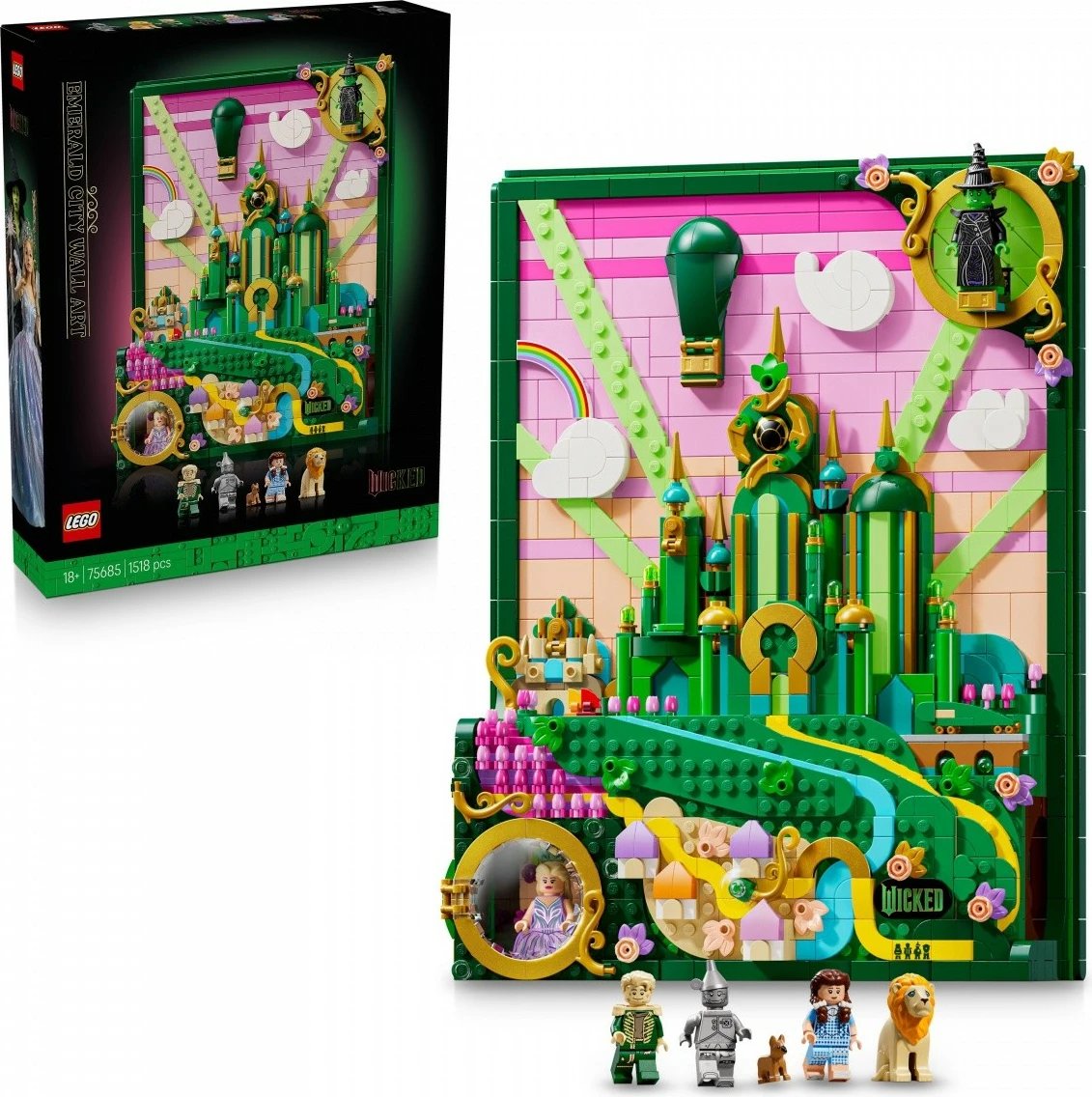Set ndërtimi, LEGO, 75685 Wicked Emerald City Picture, 1518 pjesë, 32x25x8 cm