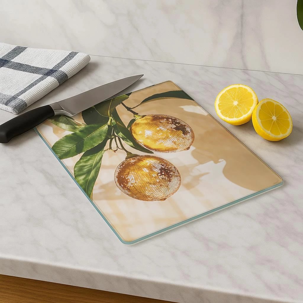 Dërrasë prerëse Hermia, qelq i temperuar, shumëngjyrëshe, 30x40cm