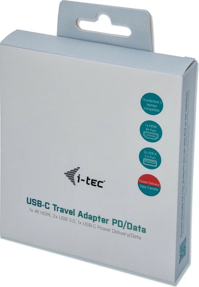 Adapter USB-C i-tec C31DTPDHDMI me HDMI, 2x USB 3.0, Power Delivery, i zi