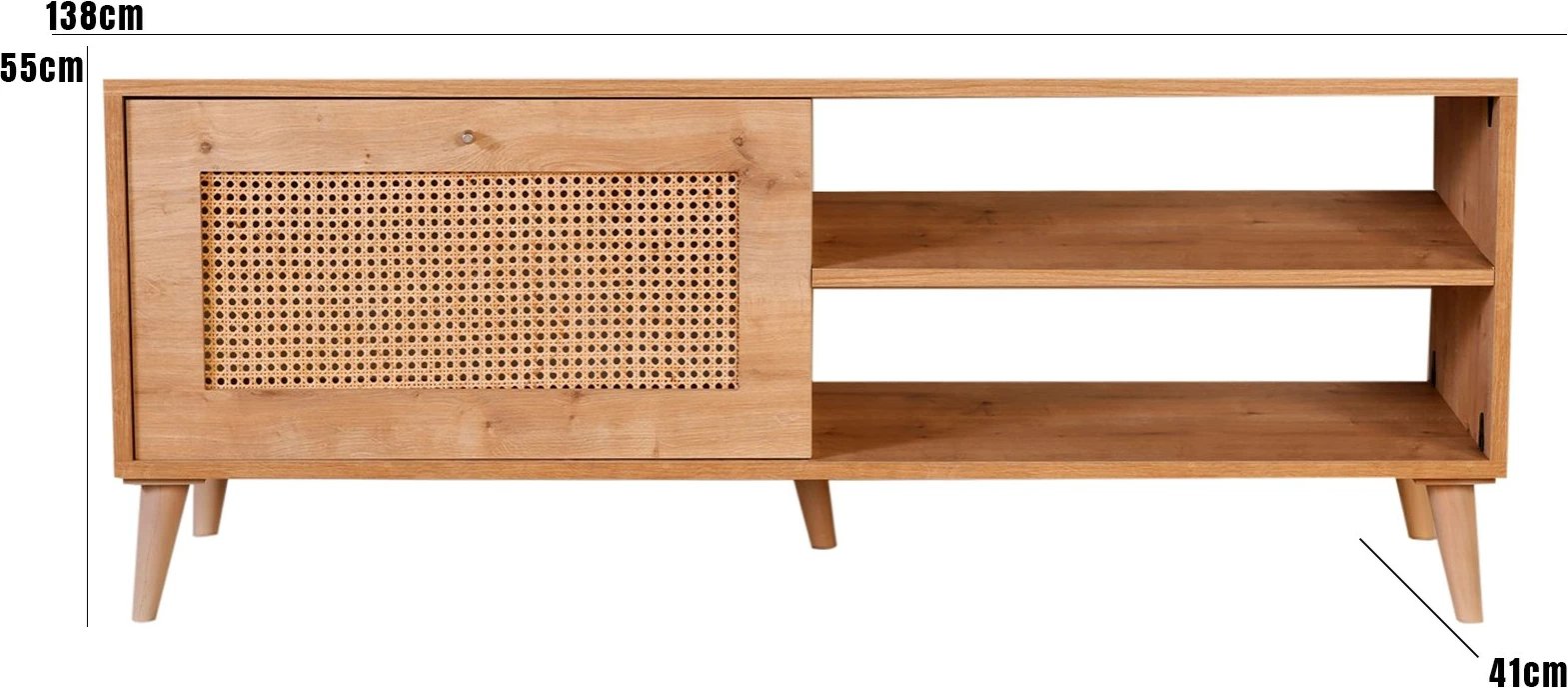 Komodë TV Hanah Home, Hazeran 140, ngjyrë lisi