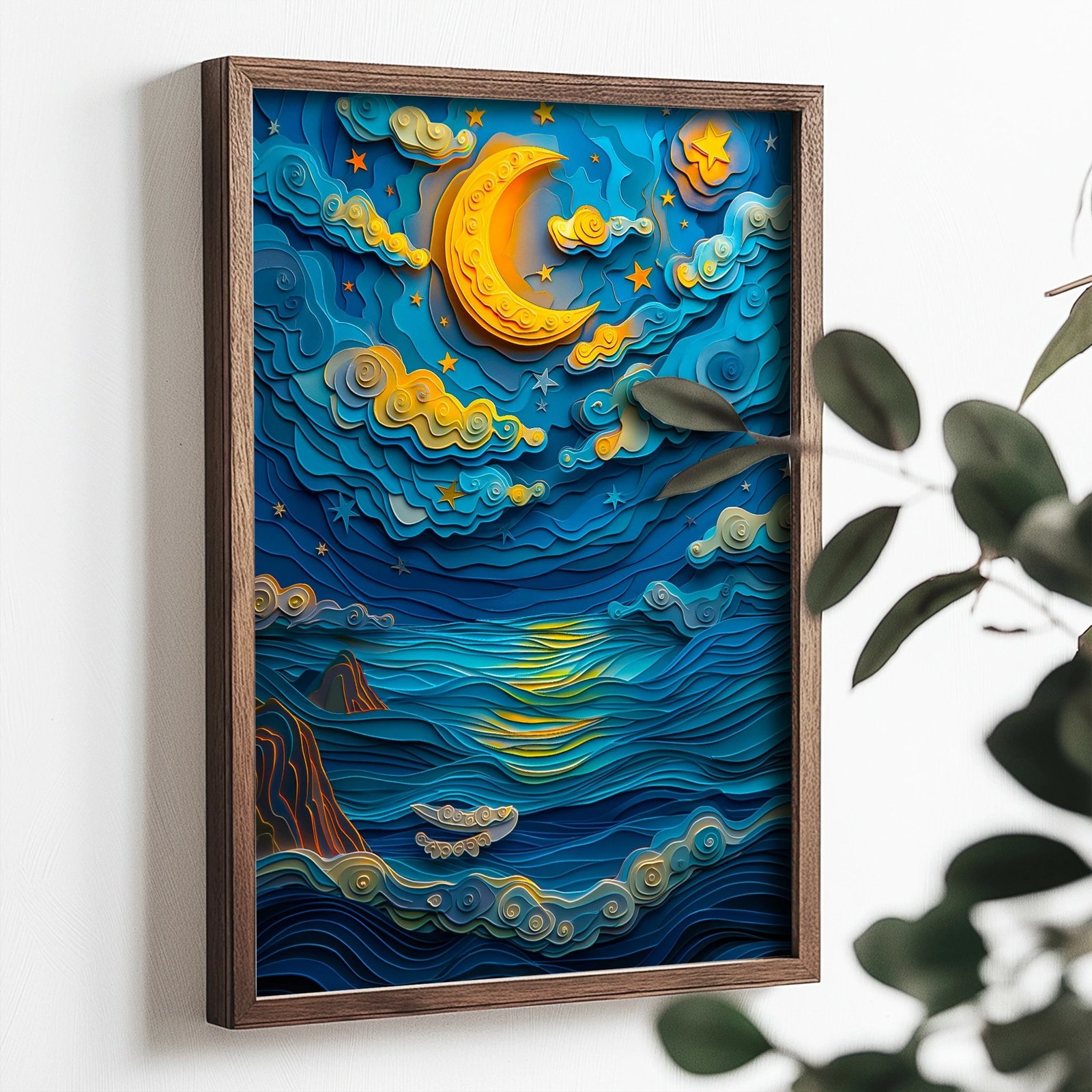 Pikturë dekorative me kornizë MDF, shumëngjyrëshe, TUN112-L