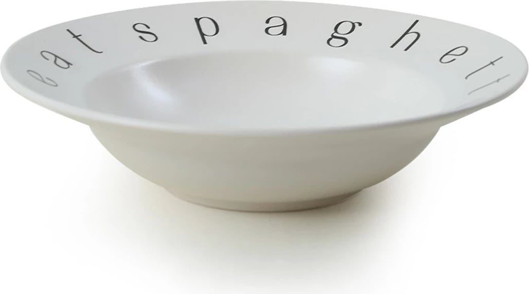 Pjatë Hermia Concept, 26cm, qeramike, e bardhë dhe e zezë