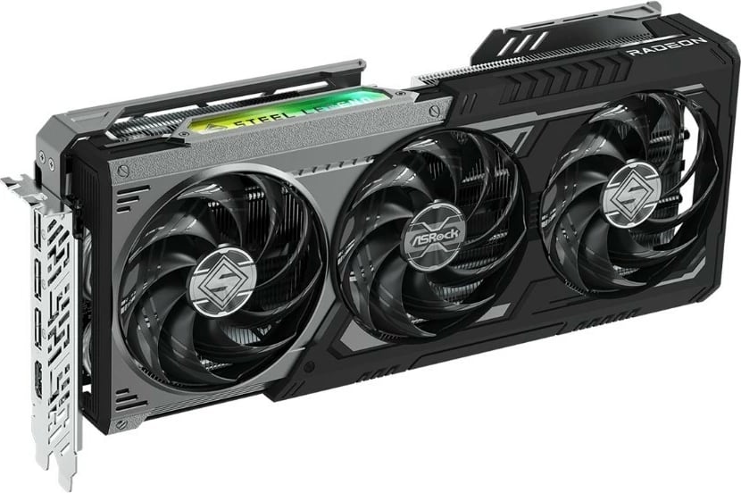 Kartelë grafike ASRock RX 9070 XT STEEL LEGEND DARK, 16 GB GDDR6, 256-bit, e zezë