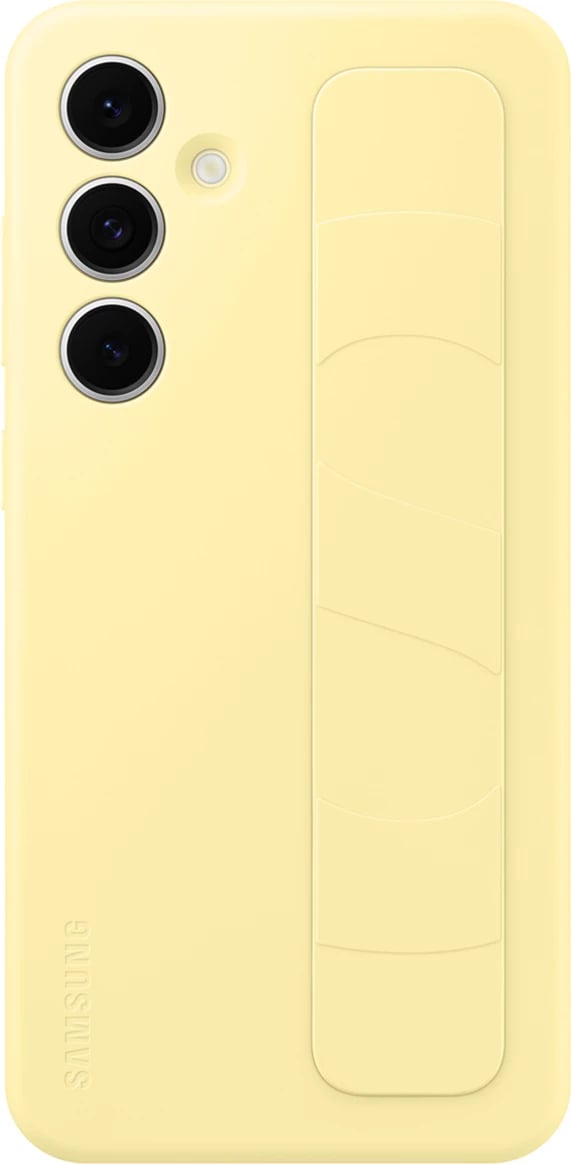 Mbështjellës Samsung Standing Grip Case EF-GS721CYEGWW për Galaxy S24 FE, silikon, e verdhë