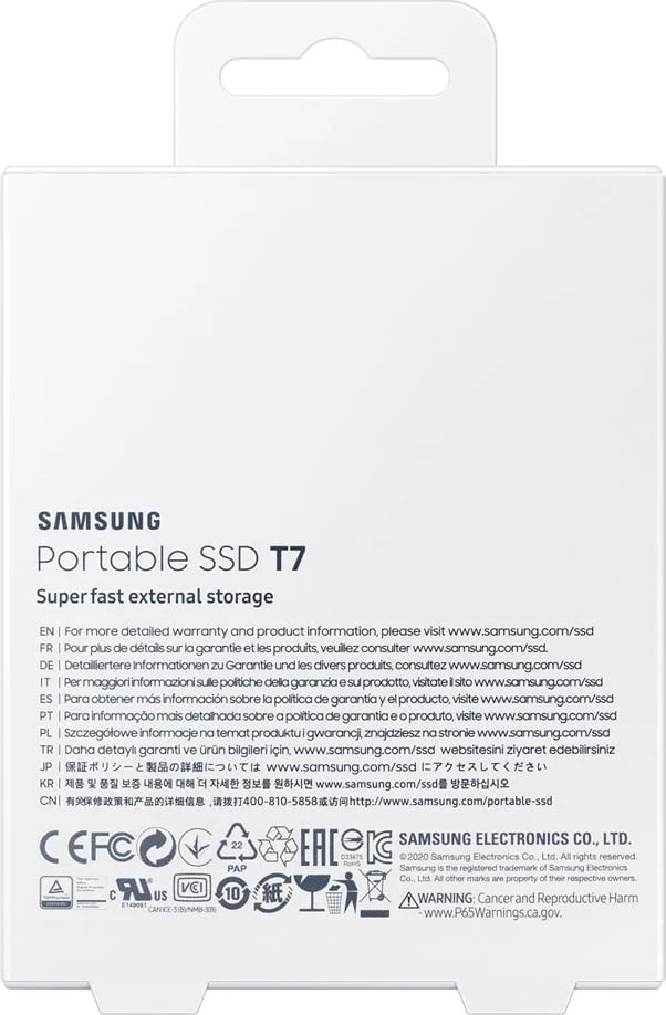 SSD i jashtëm Samsung Portable T7, 1 TB, USB Type-C 3.2 Gen 2, Gri