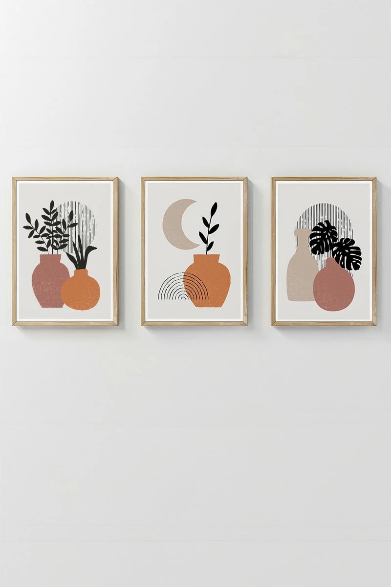 Set pikturash dekorative me kornizë, 3 copë, Wallity, 3Dartsohoset112