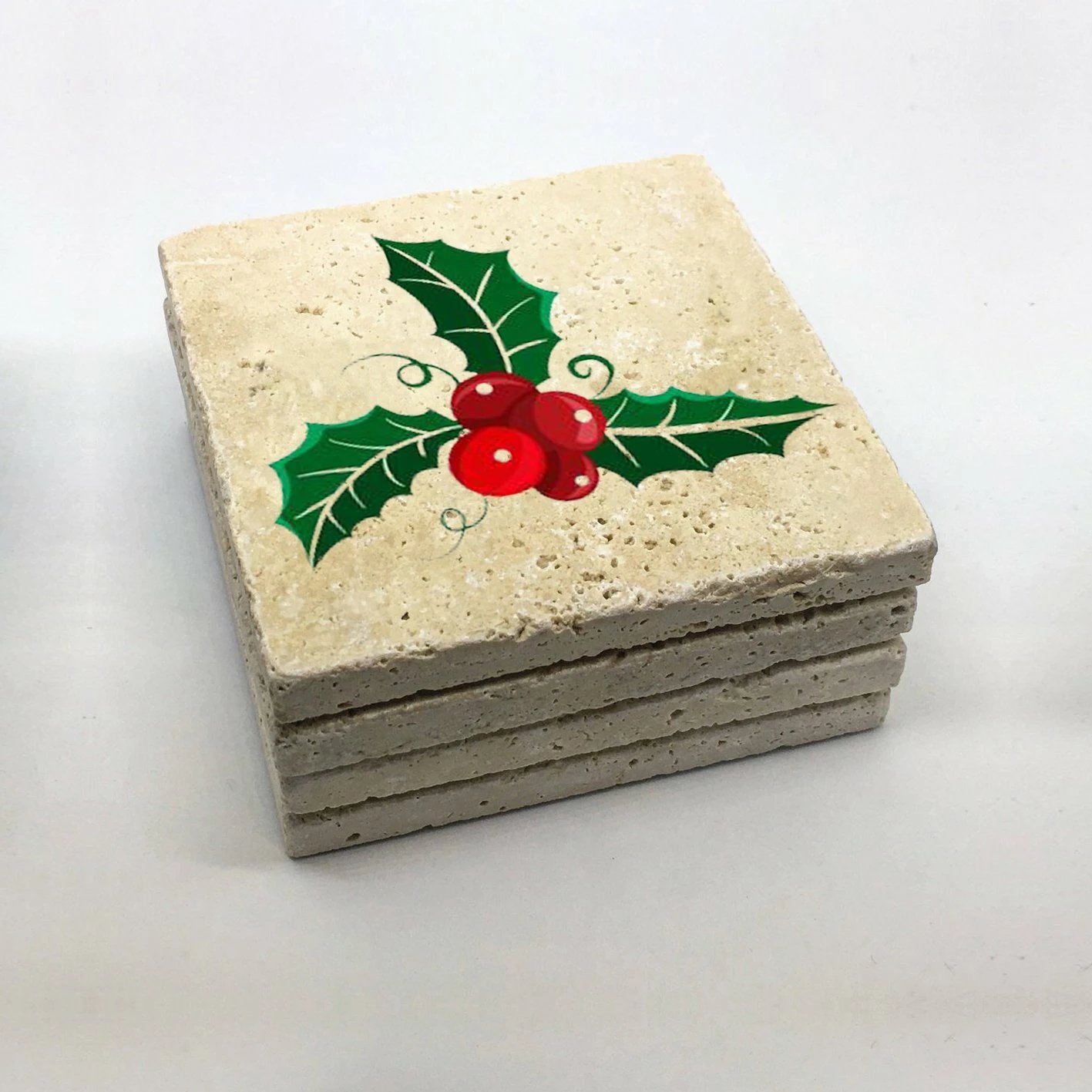 Nënstakana prej guri natyral, shumëngjyrëshe, set prej 4 copash, Hermia, TBA9346