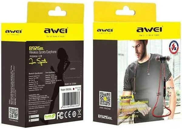 Kufje sportive Bluetooth AWEI B926BL, in-ear, të zeza