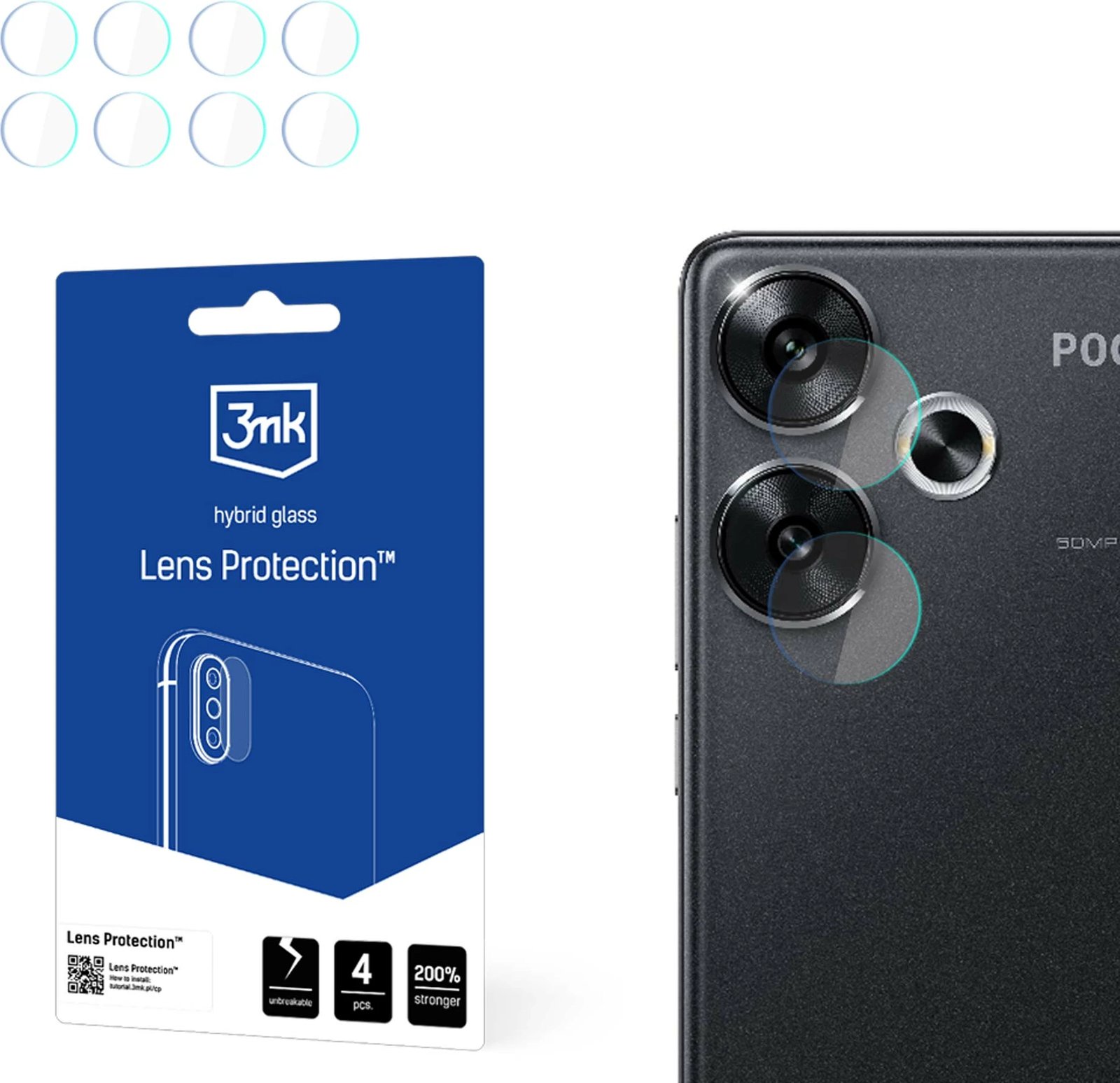 Mbrojtës kamerë 3mk Protection për Xiaomi Poco F6, 4 copë