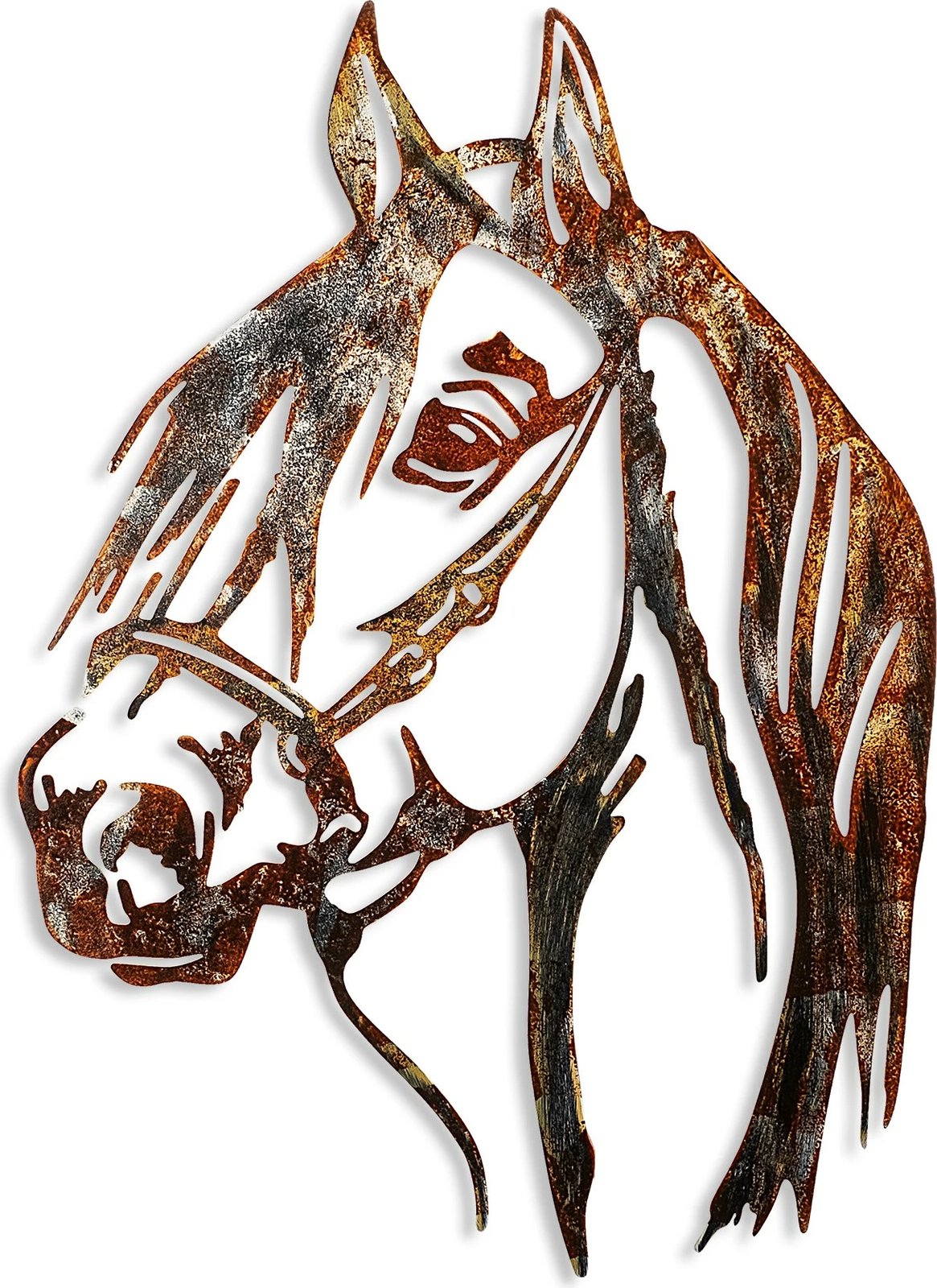 Aksesor metalik dekorativ për mur, Wallity, kalë - 3