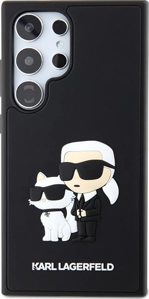 Mbështjellës Karl Lagerfeld 3D Rubber Karl & Choupette për Samsung Galaxy S24 Ultra, i zi