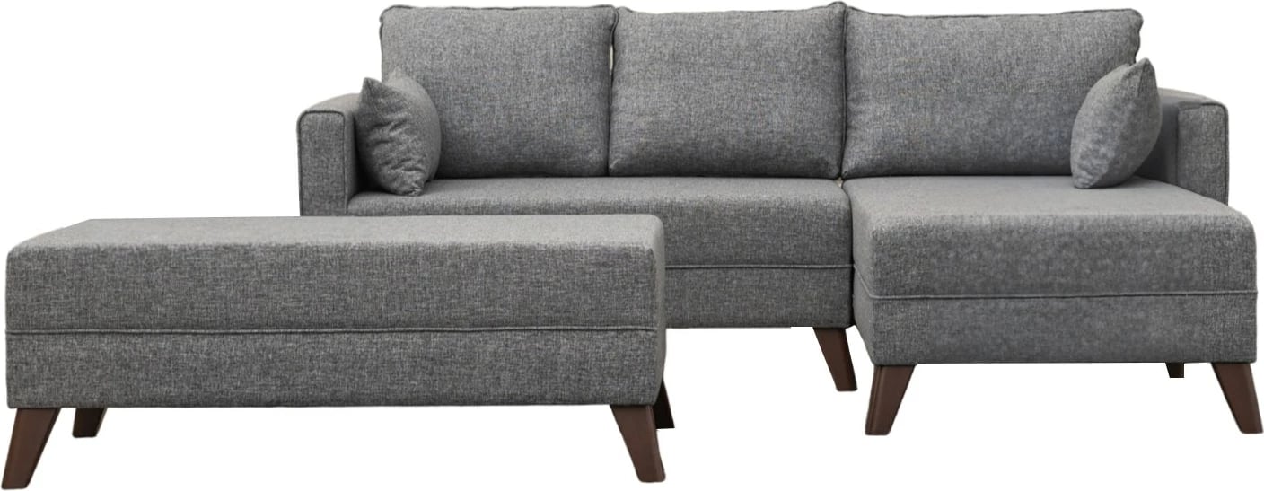 Kënd-sofë krevati Bella, kënd i djathtë, gri