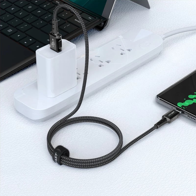 Kabllo USB Acefast C1-04, 1.2m, 3A, QC, e zezë