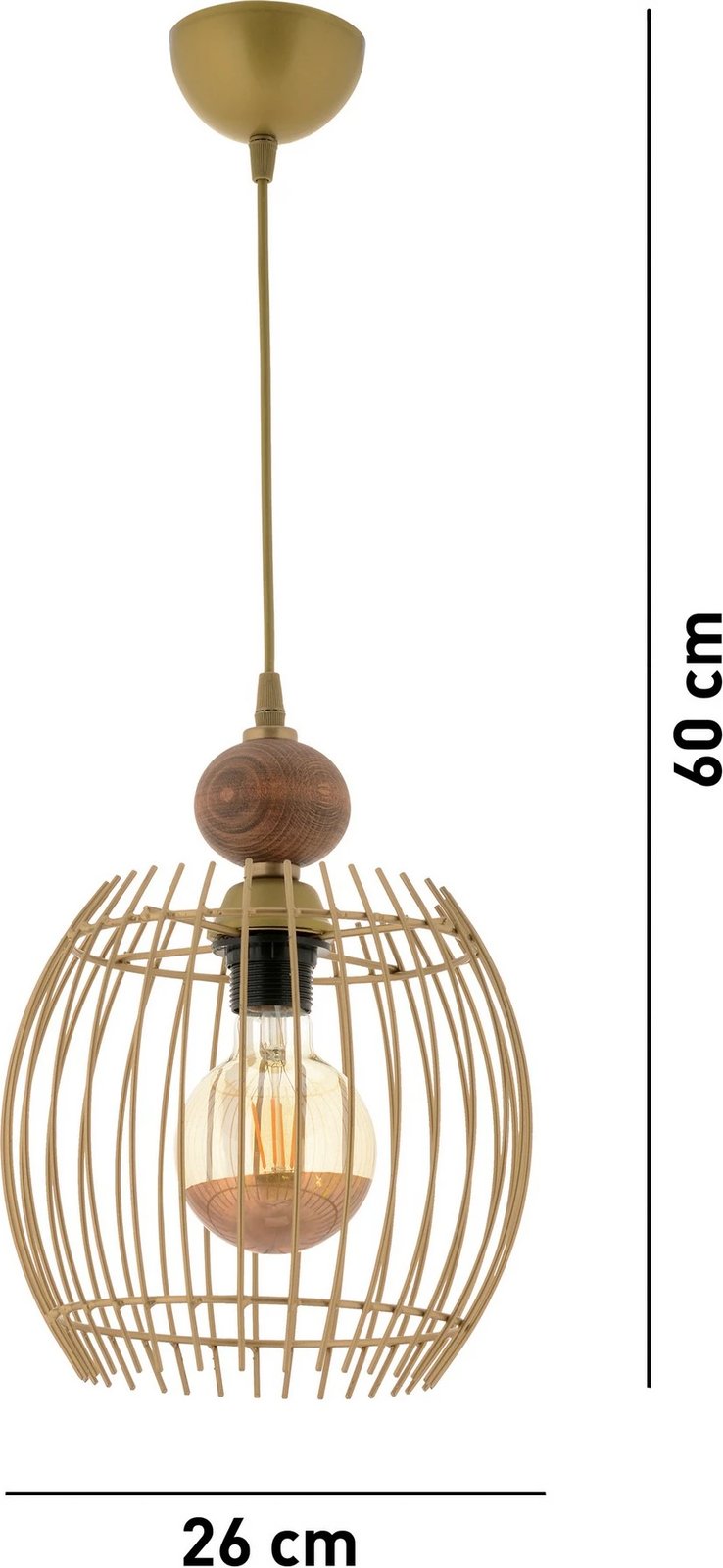 Llambë tavani Opviq, Lillian, dru, ngjyrë ari, natyrale Llambë tavani Opviq, Lillian, dru, ngjyrë ari, natyrale