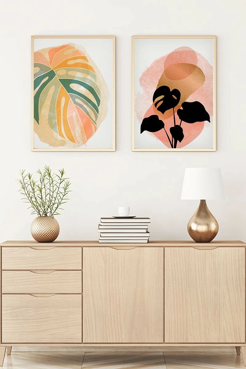 Pikturë dekorative me kornizë MDF (2 copë), Wallity, Huhu66, 30x40cm