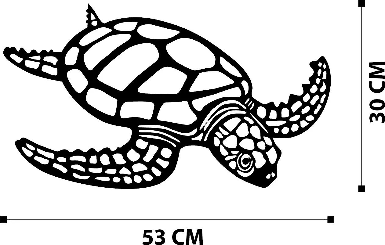 Aksesor dekorativ metalik për mur, Wallity, breshkë Caretta Caretta
