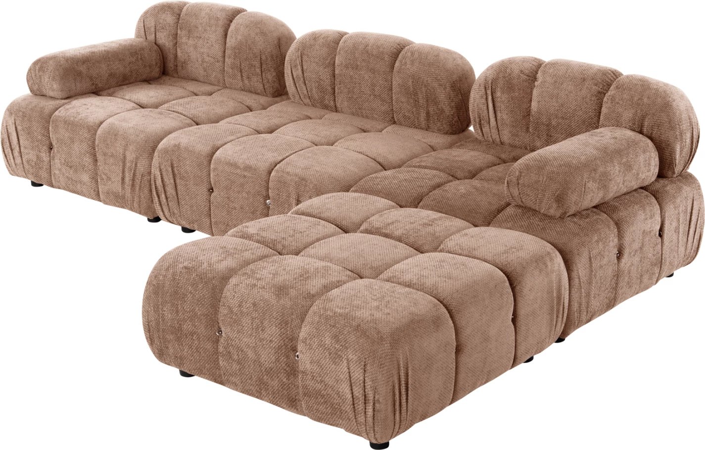 Divan polimorfik SHIFTER FH6073.01, pëlhurë me teksturë, ngjyrë kafe e çelur, 290x196x76H cm