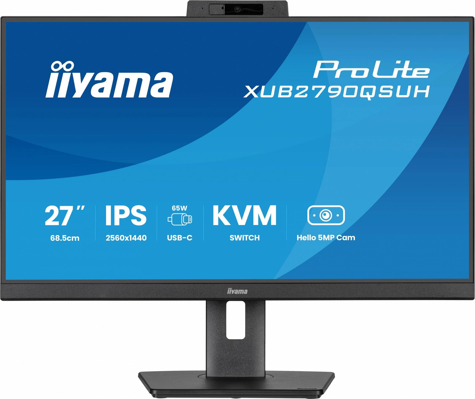 Monitor iiyama ProLite XUB2790QSUH 27 IPS, 2560x1440, USB-C, KVM, kamerë